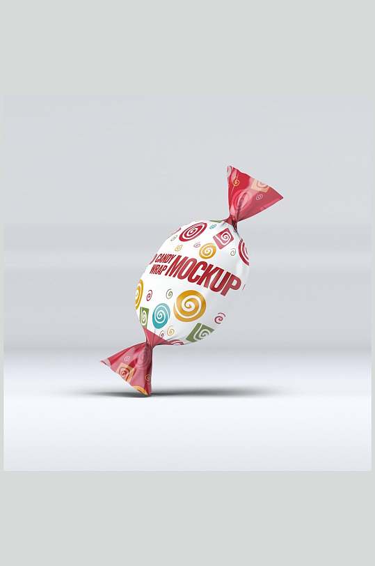 红色时尚卡通糖果包装样机