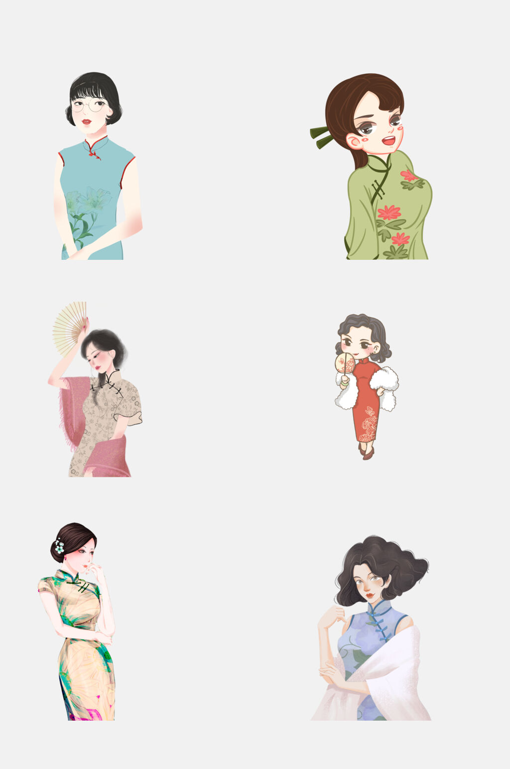 时尚旗袍美女免抠素材素材