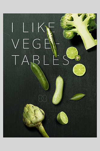 新鲜蔬菜水果艺术海报