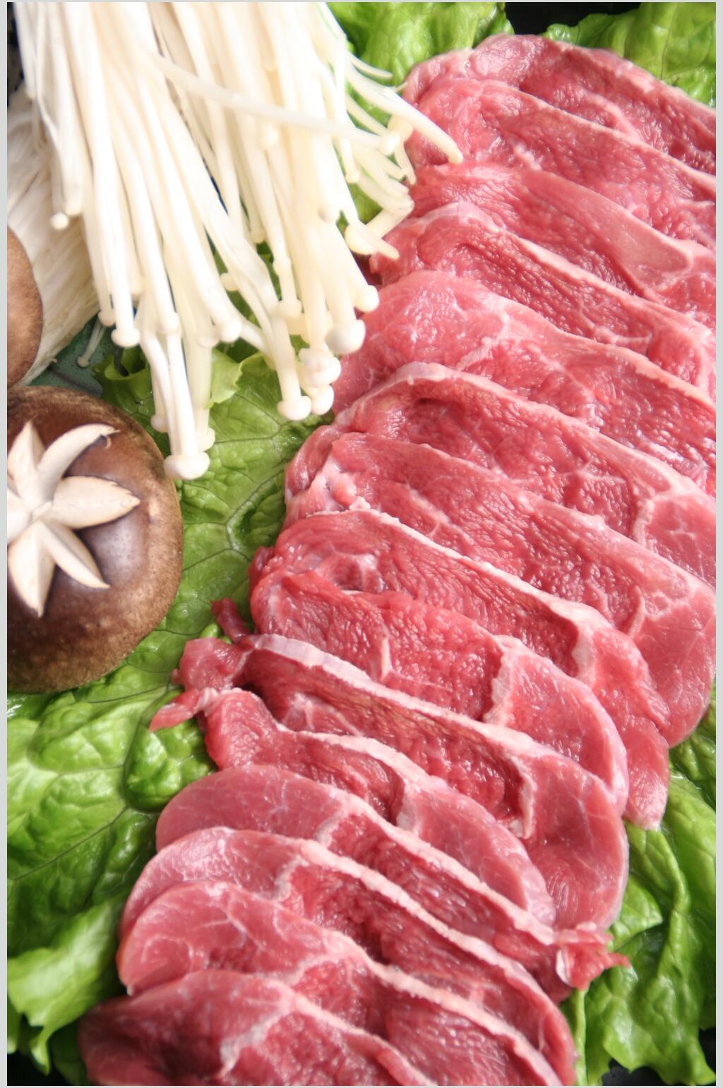 金针菇猪肉牛排食品图片素材