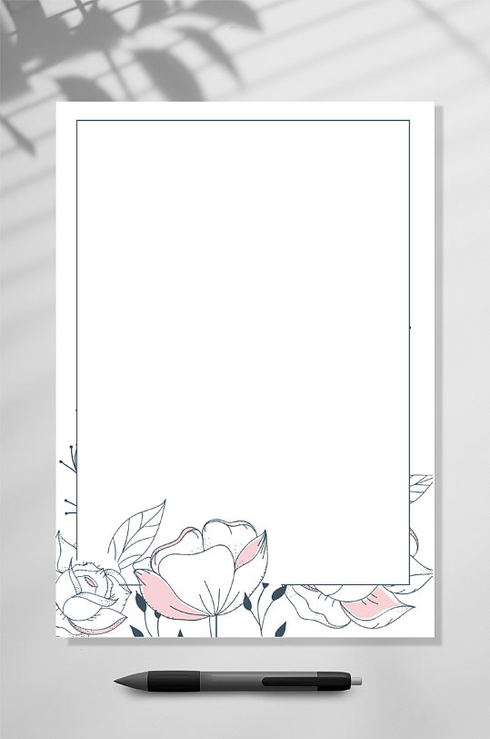 线条花卉信纸背景word白色线条高端大气创意花卉海报背景立即下载创意