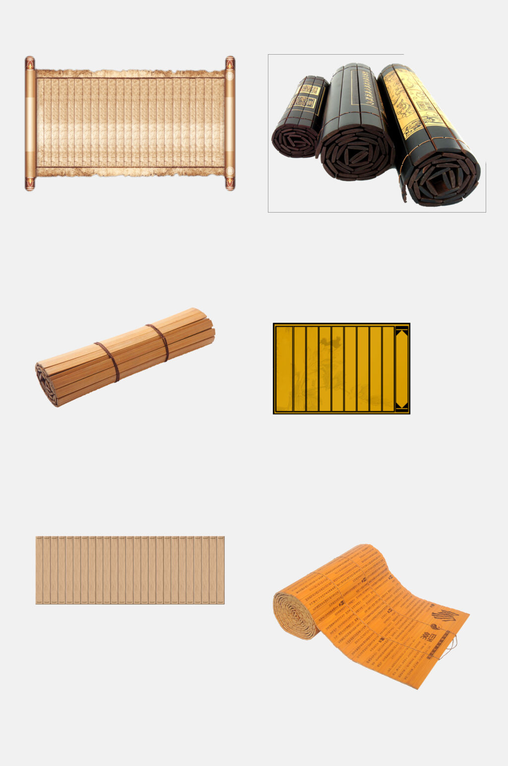 中式竹简免抠素材素材