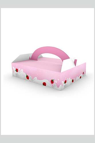 草莓粉色高端大气手提式纸箱样机