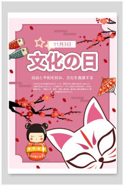唯美日式樱花文化宣传海报