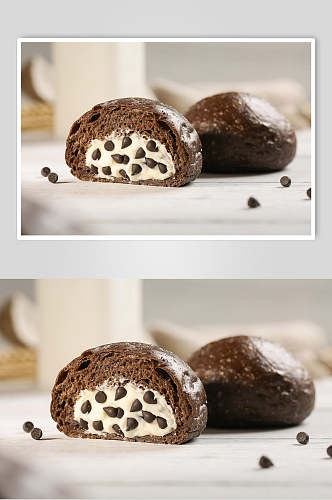 巧克力面包食品摄影图片