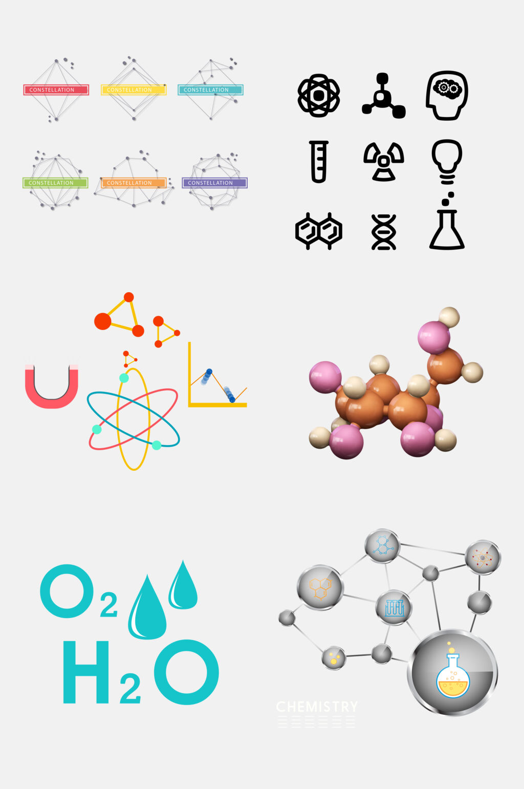 时尚分子结构免抠素材素材