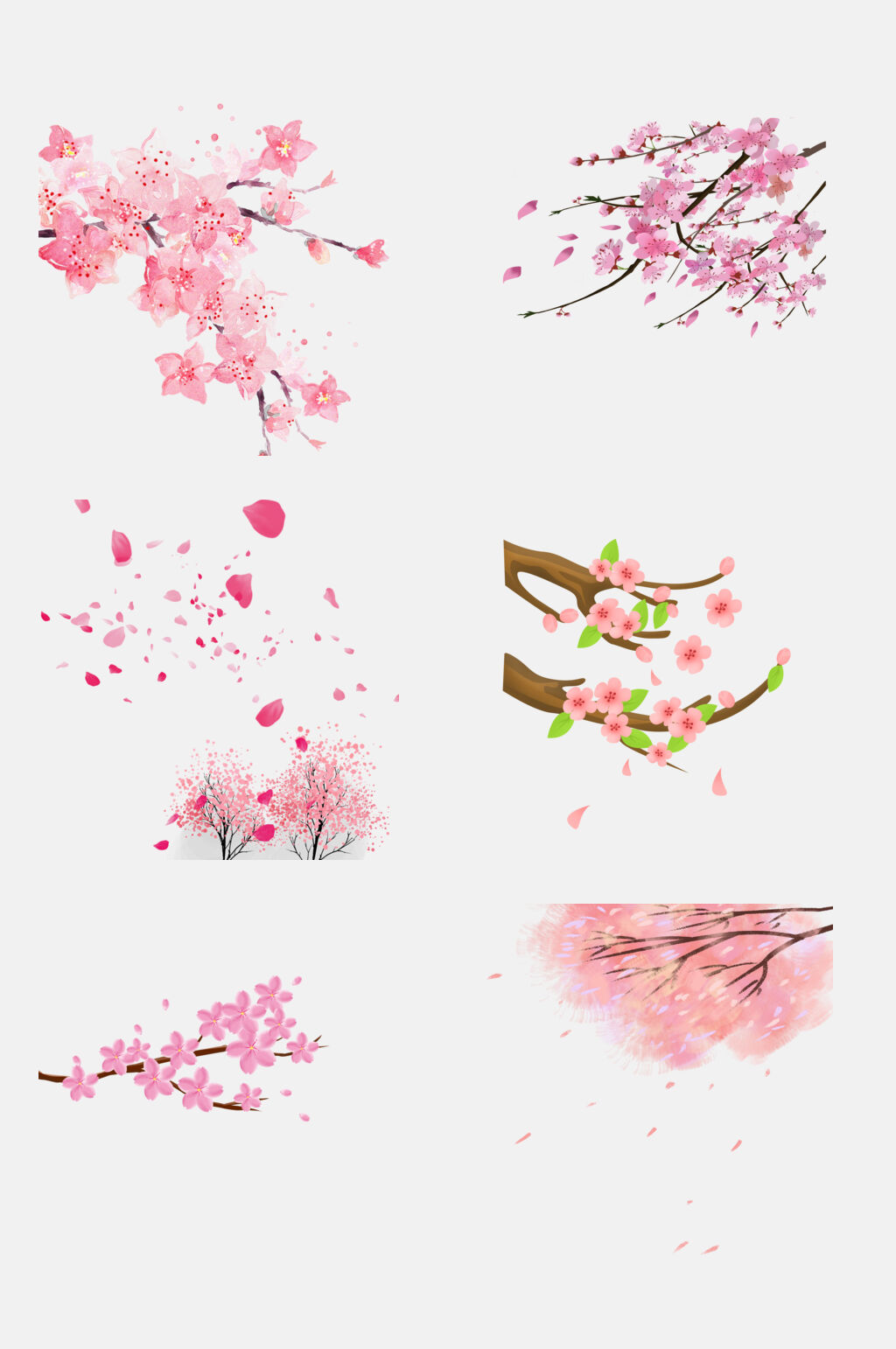 浪漫粉樱花桃花免抠设计素材素材