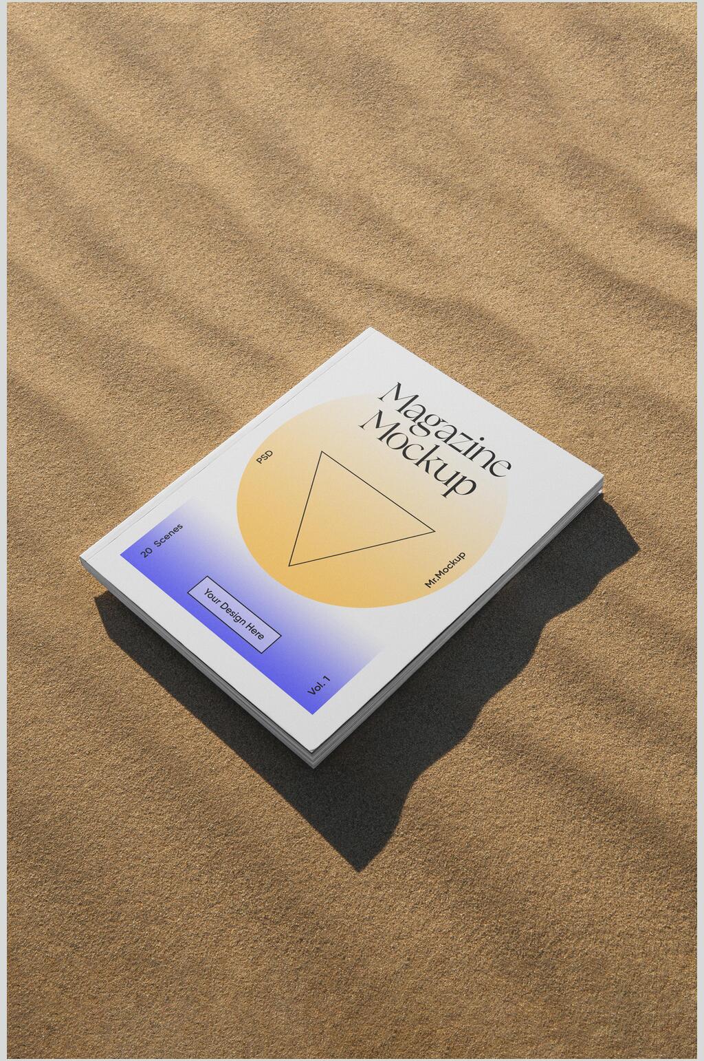沙滩阳光简约创意大气书籍封面样机素材