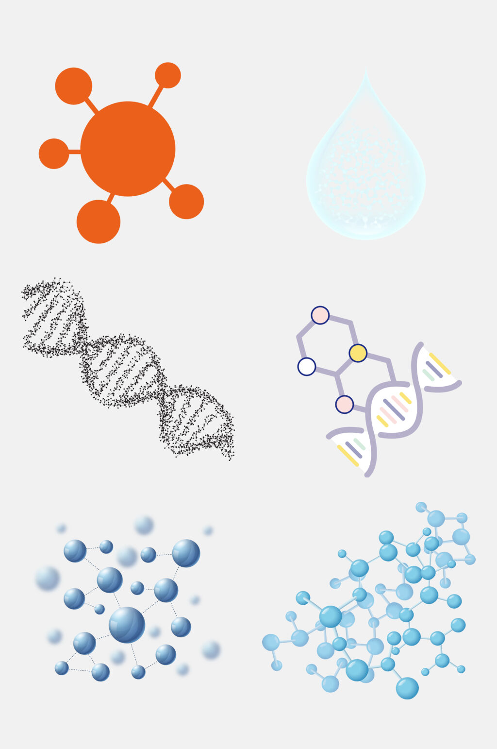 简洁大气分子结构免抠素材素材