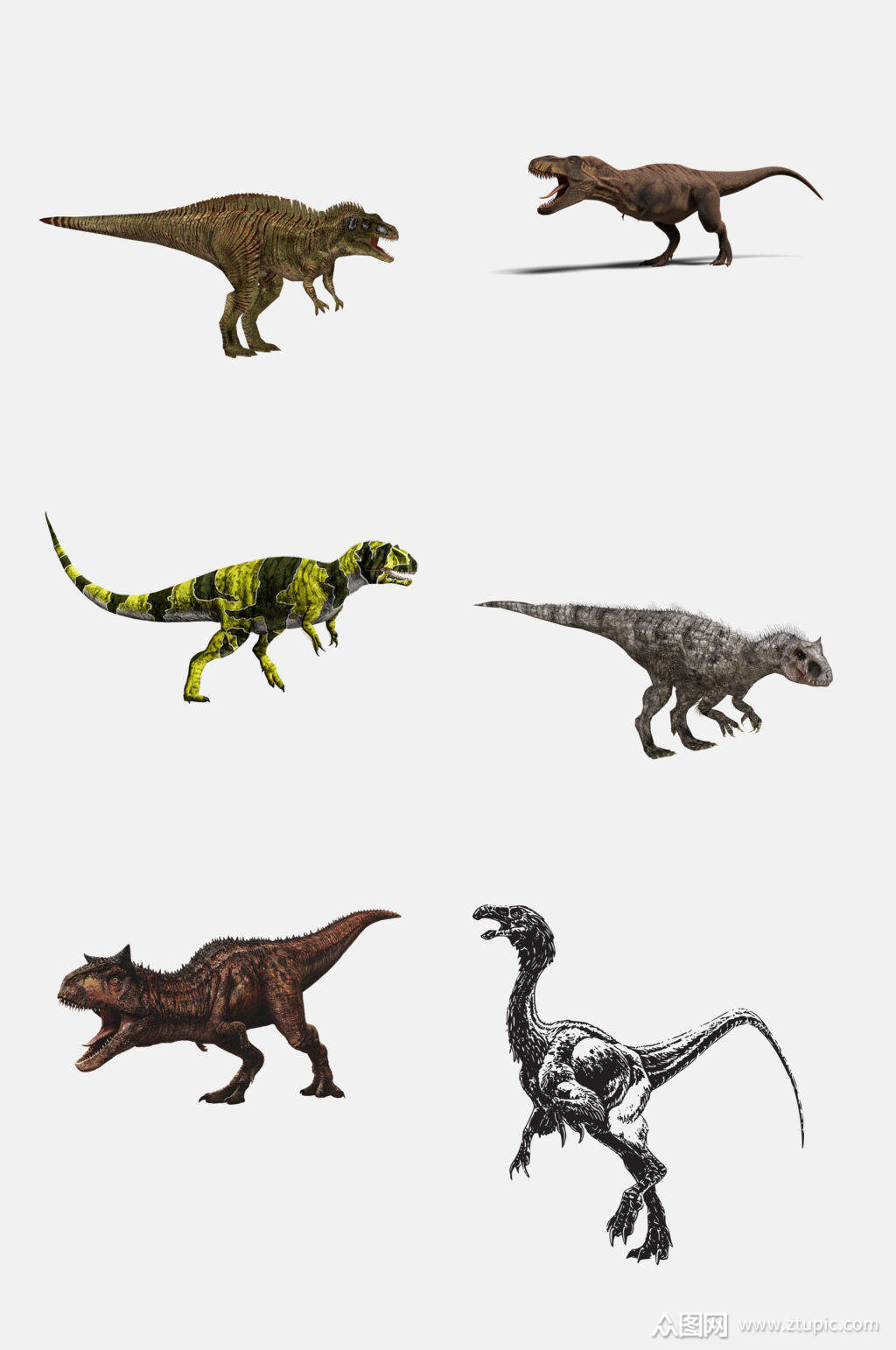 精致侏罗纪恐龙免抠素材