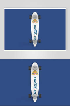 滑板蓝清新文创品牌VI设计展示样机