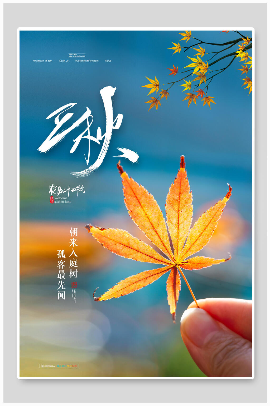 时尚立秋中国节气海报素材