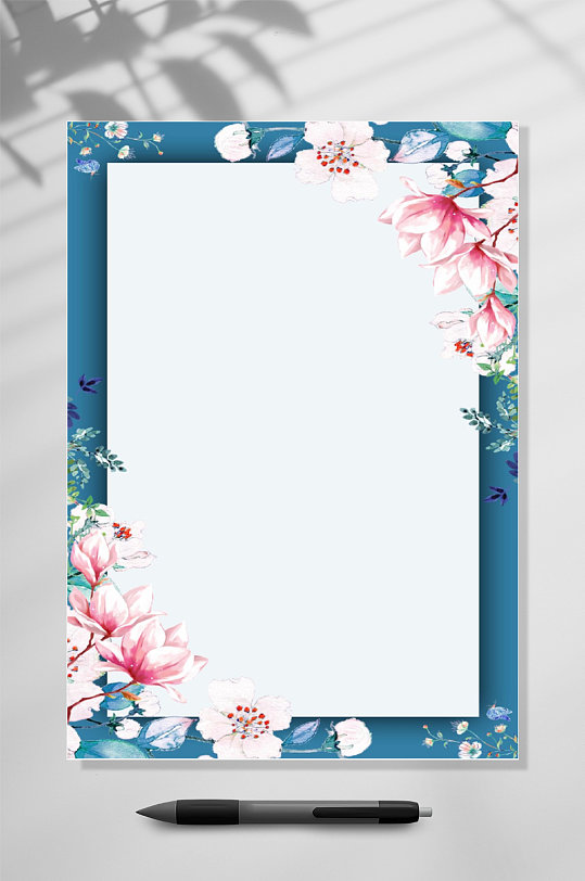 桃花感谢信信纸背景word表格