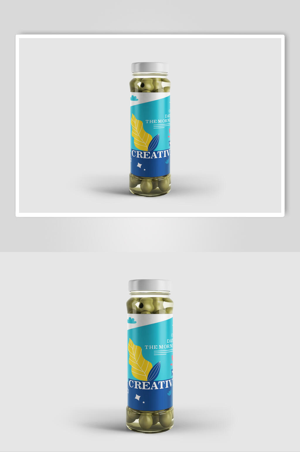 小清新玻璃瓶包装样机素材