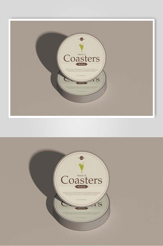 文艺复古时尚光影杯垫样机