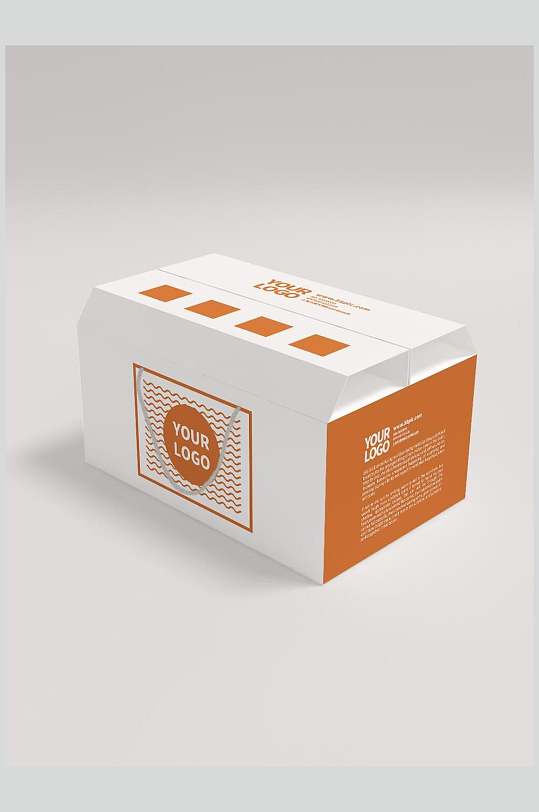橙色手提式纸箱样机