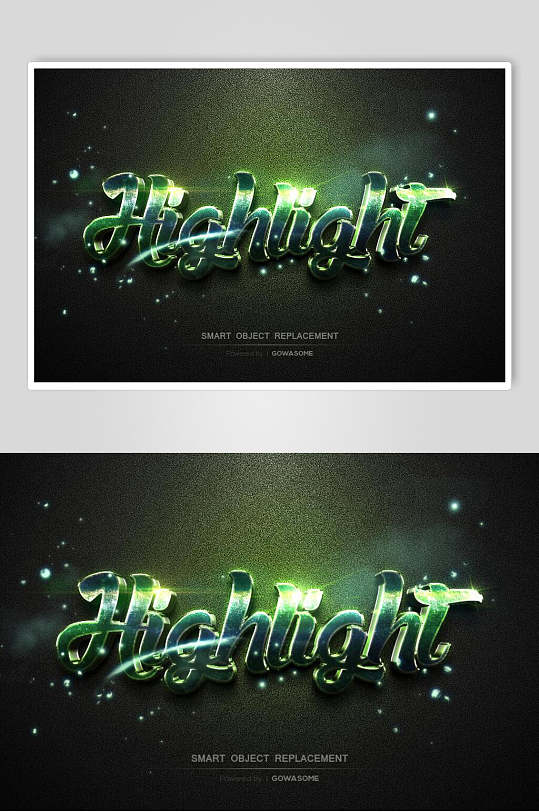 简约渐变黑绿大气创意发光光字素材