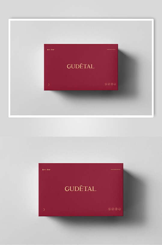 英文字母方形阴影红色鞋盒包装样机
