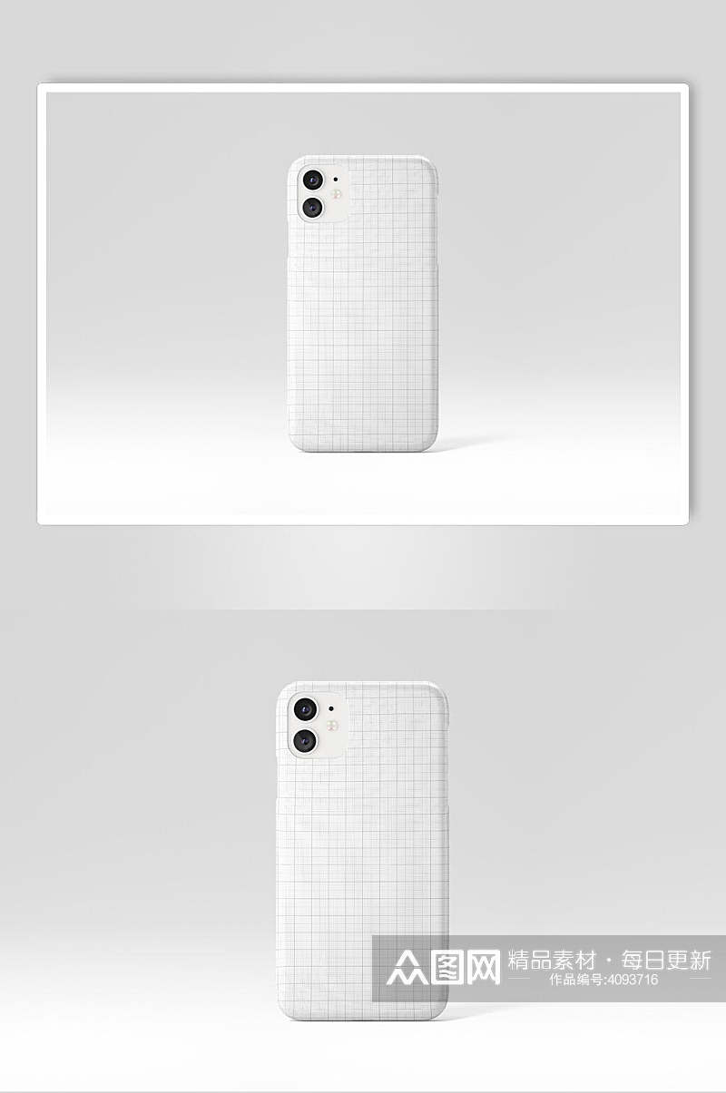 圆孔摄像头白黑苹果手机壳贴图样机素材