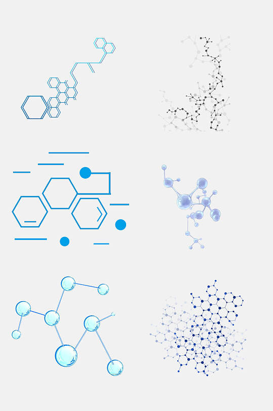 简洁分子结构生物基因免抠素材