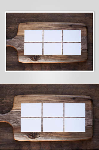 木板纯白色高端时尚棕名片卡片样机
