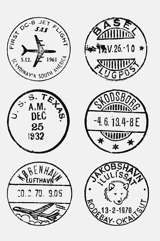 做旧邮戳印章免抠素材