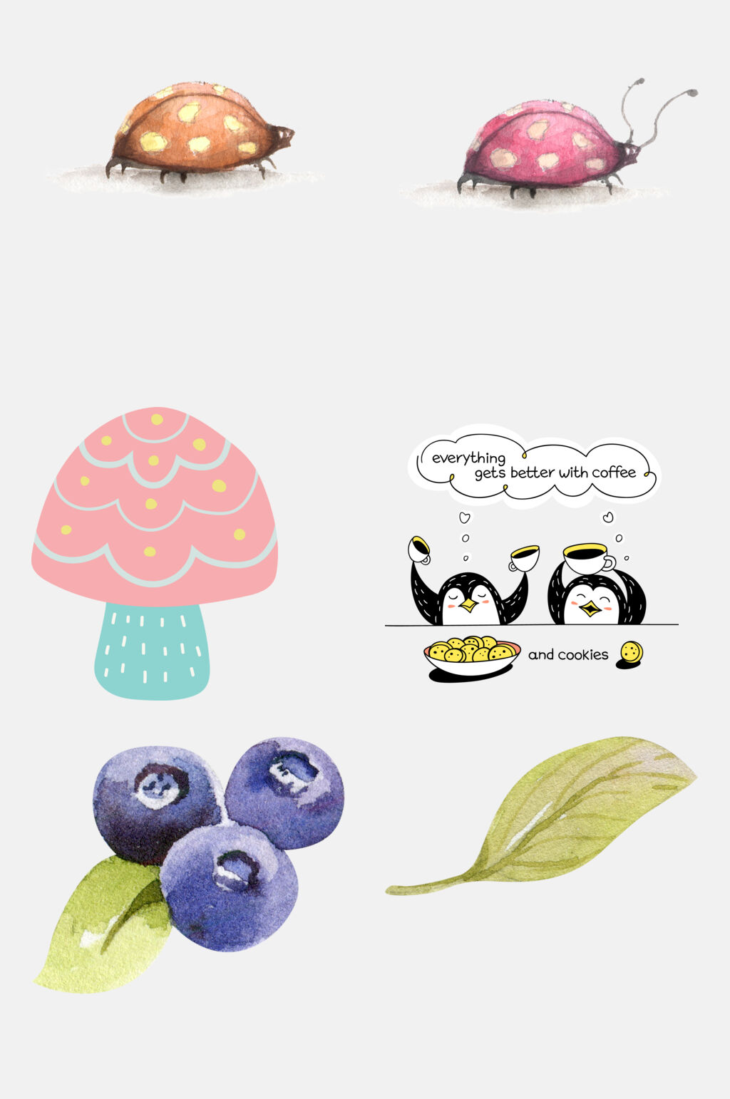 彩色小清新插画免抠素材素材