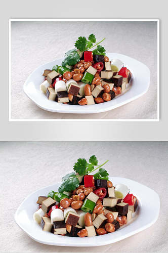 花生豆腐干凉菜素材冷拼高清图片