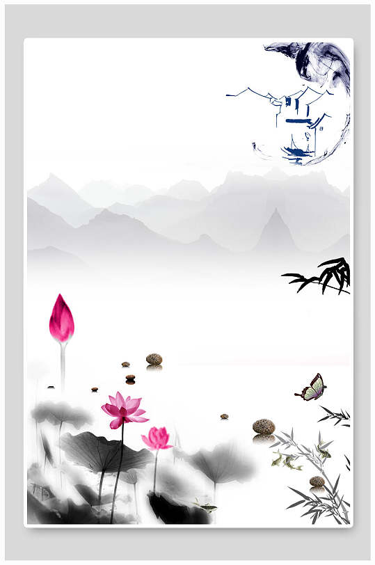 时尚古风高端大气中国风竖版背景