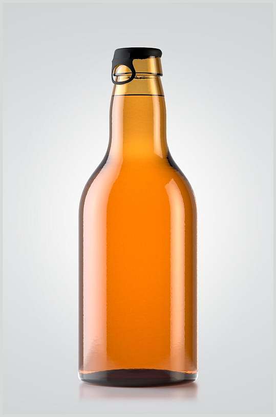 瓶子黄色高级感透明啤酒瓶展示样机