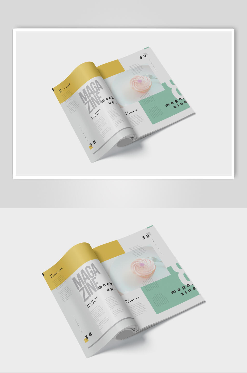 清新打开时尚素雅简约书籍封面样机素材