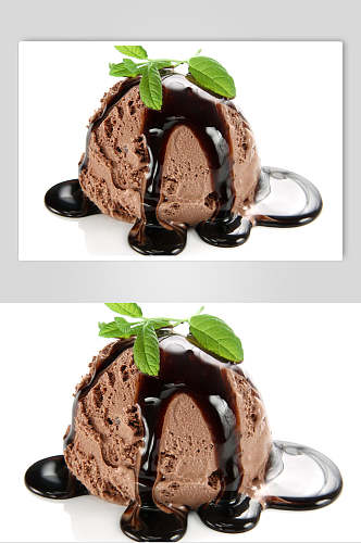 巧克力冰淇淋甜品蛋糕食物高清图片