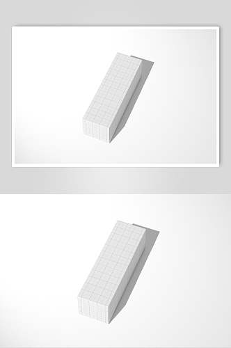 阴影灰色立体线条长方形包装盒样机
