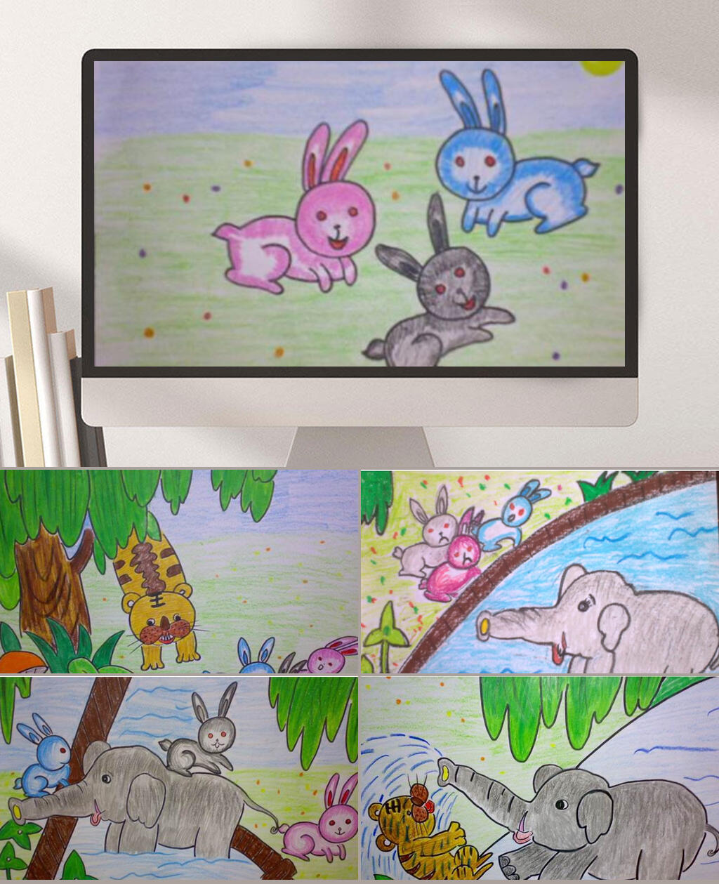 爱运动的兔子绘本ppt图片
