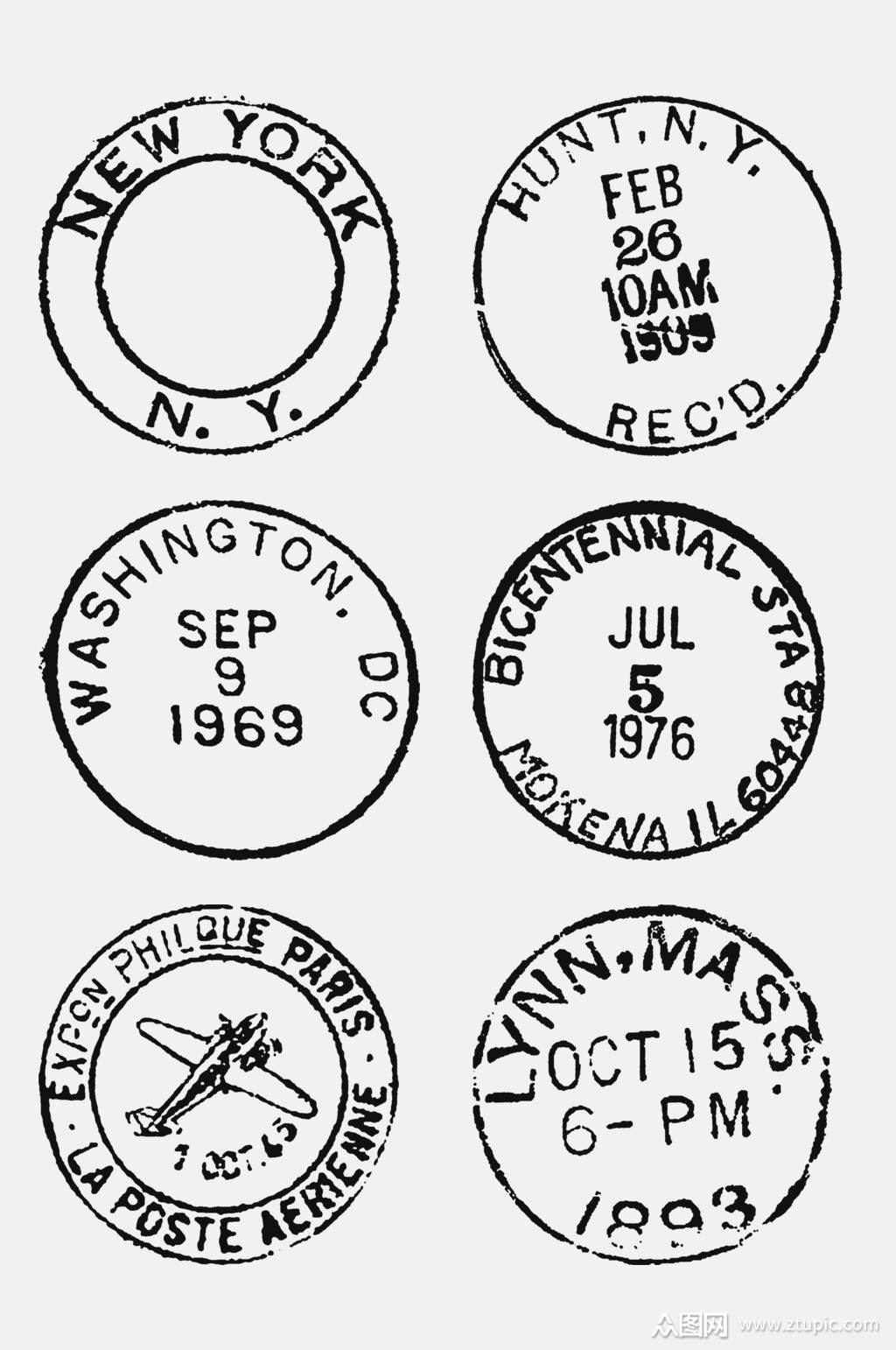 邮戳印章免抠素材素材