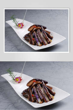 茄子凉菜素材冷拼食品摄影图片