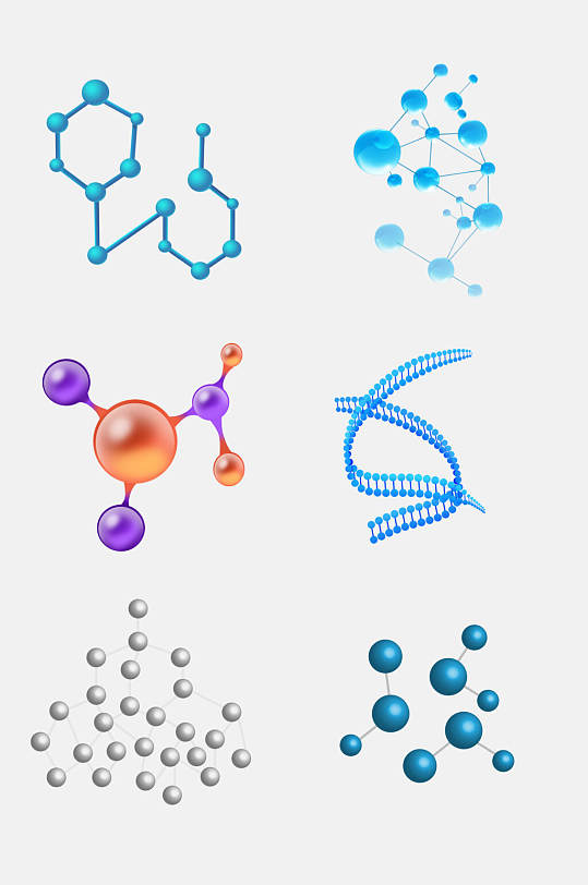 大气分子结构生物基因免抠素材