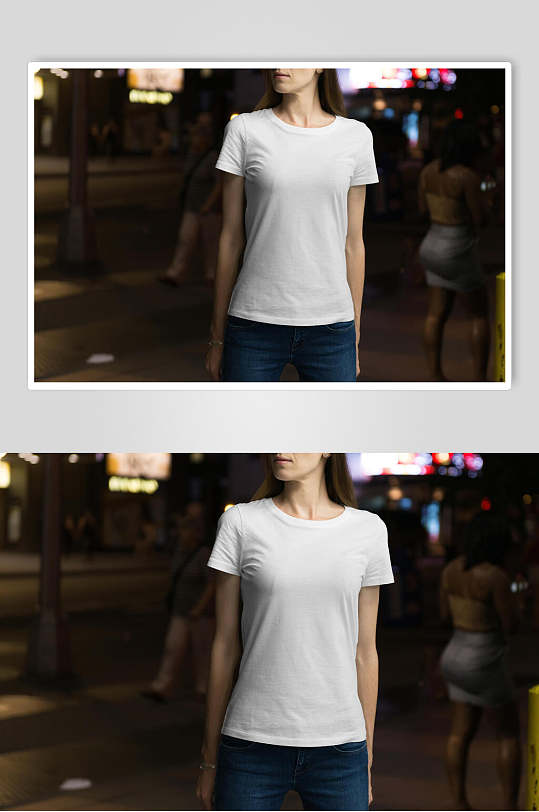个性时尚白T恤展示样机