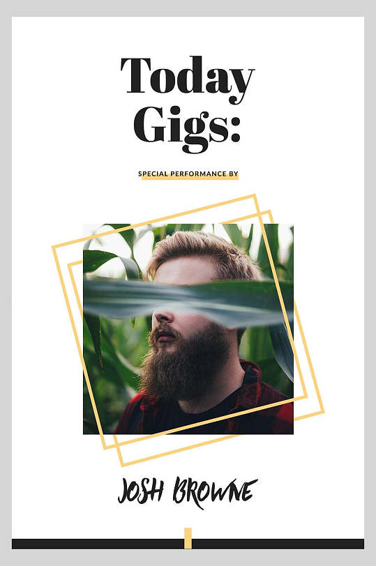 时尚英文米白色杂志风海报