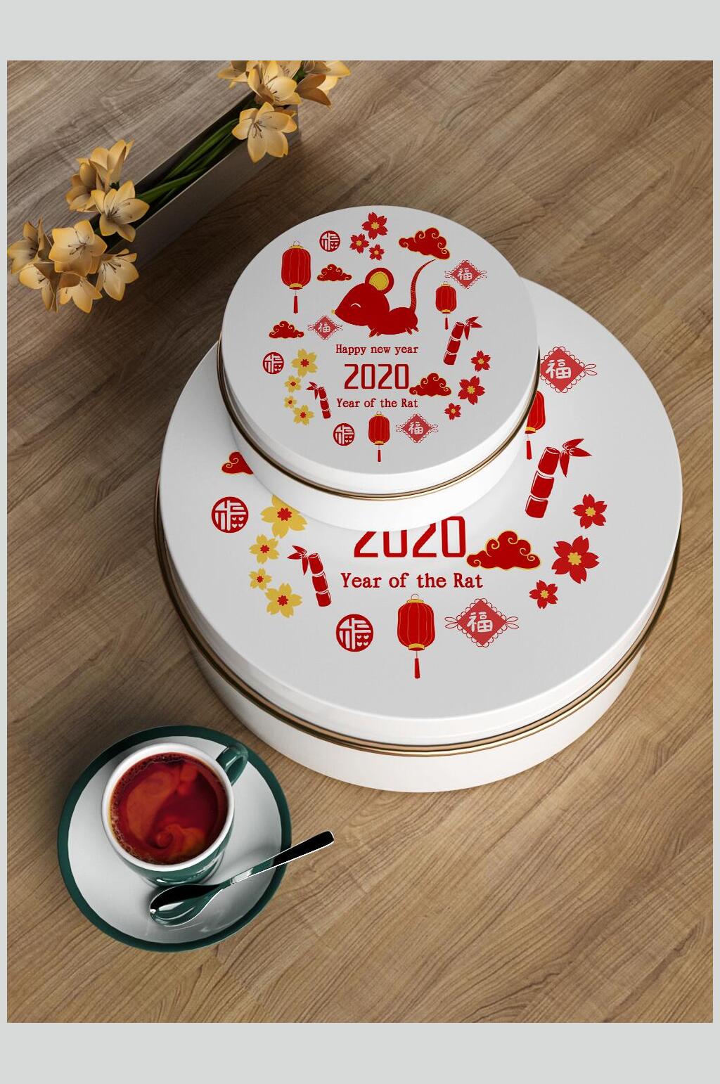 杯子简约圆形铁盒饰品盒包装样机素材