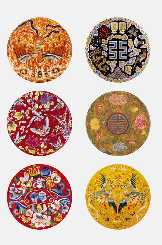 典雅古典服饰纹样免抠素材