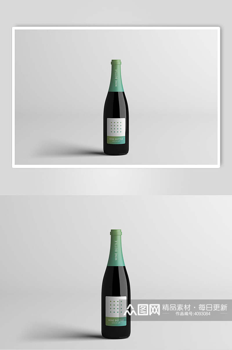 黑绿灰色高清留白红酒香槟展示样机素材