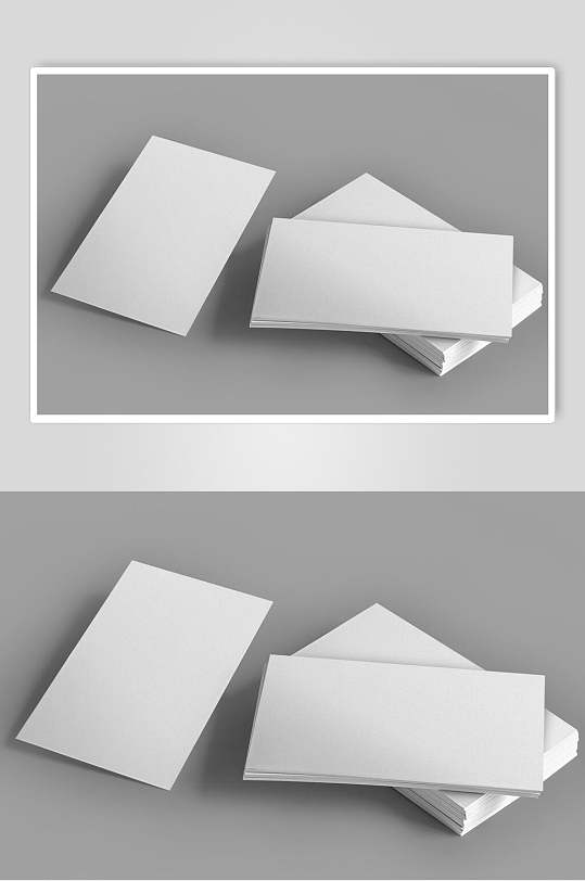 立体悬空黑灰高端创意名片卡片样机