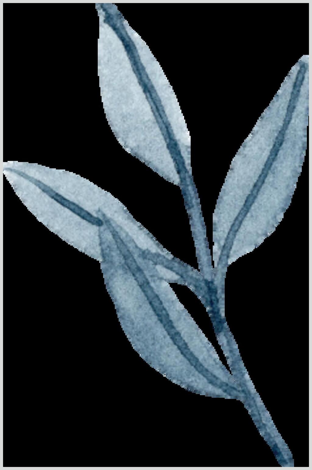 蓝色手绘植物花卉矢量设计素材素材