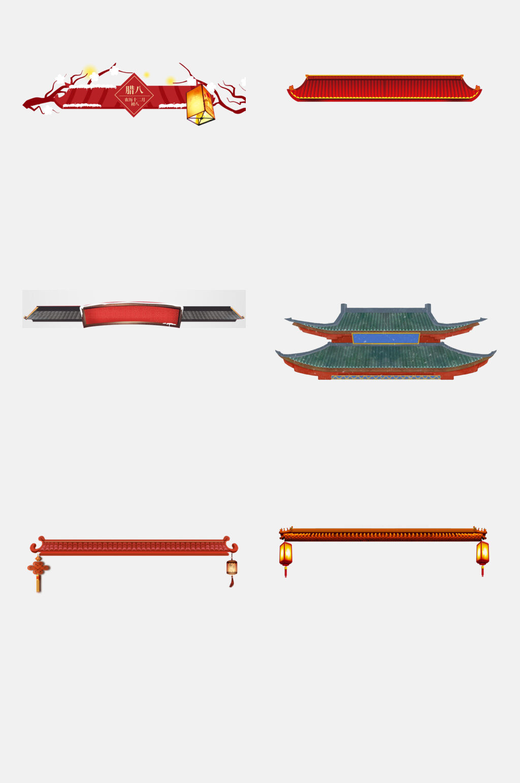 简洁典雅古代建筑屋顶免抠素材素材