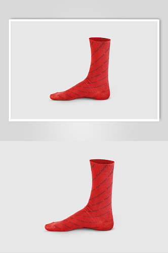 经典红色喜庆袜子图案包装样机