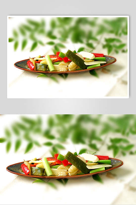 美味刀拍黄瓜凉菜素材冷拼食品摄影图片