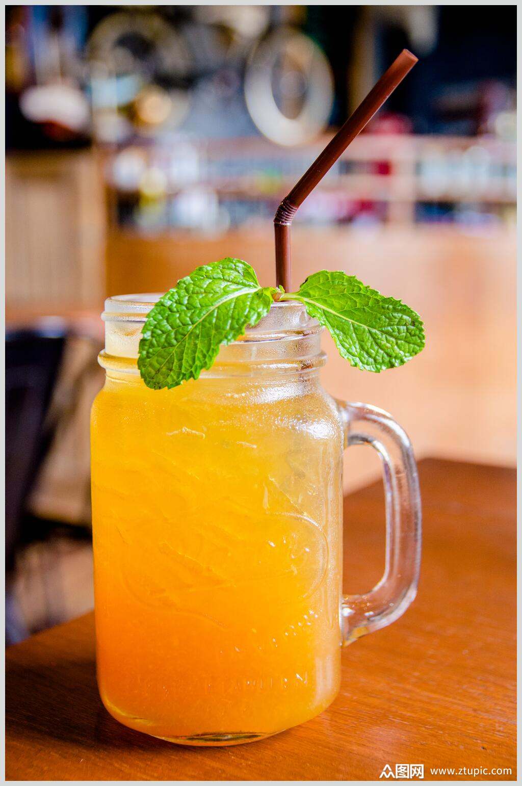 清爽冰饮果汁夏日清凉摄影图素材