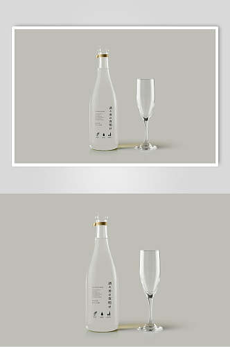 杯子瓶子简约创意高端白酒包装样机