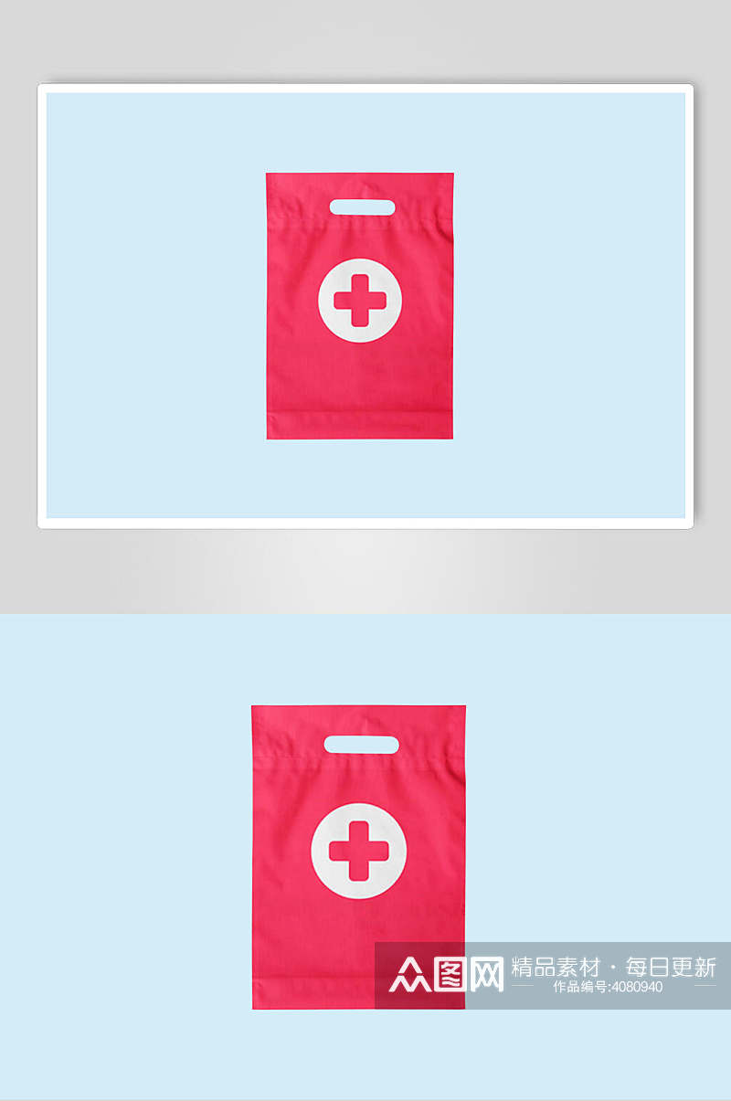 红蓝十字高端创意保健药品包装样机素材
